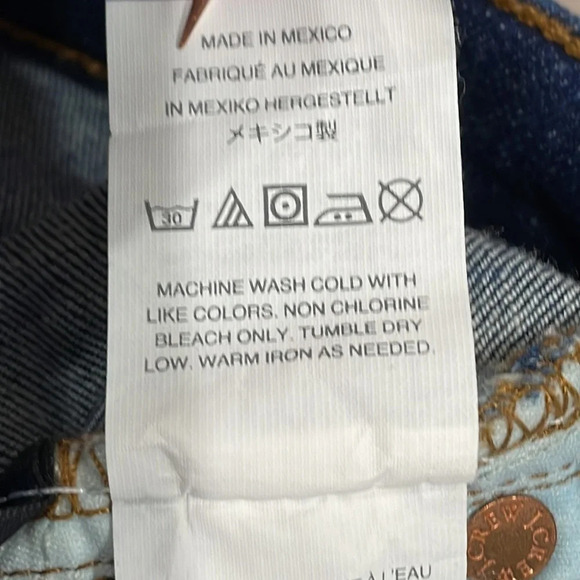 J. Crew Lookout High Rise Skinny Patch Distressed Hem Denim Jeans 25 - Picture 10 of 16